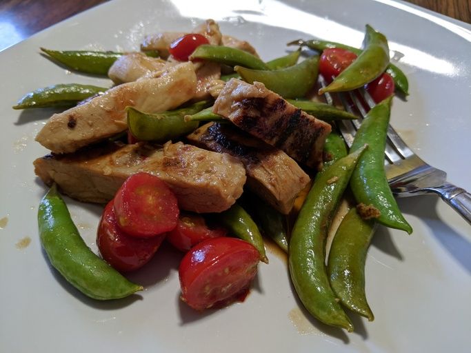 close up view of Balsamic Chicken and Vegetables