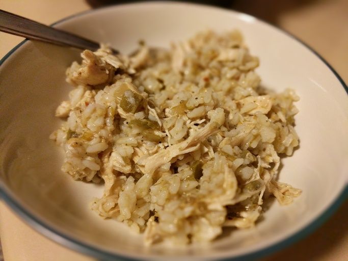 close up view of Easiest Crock Pot Salsa Verde Chicken