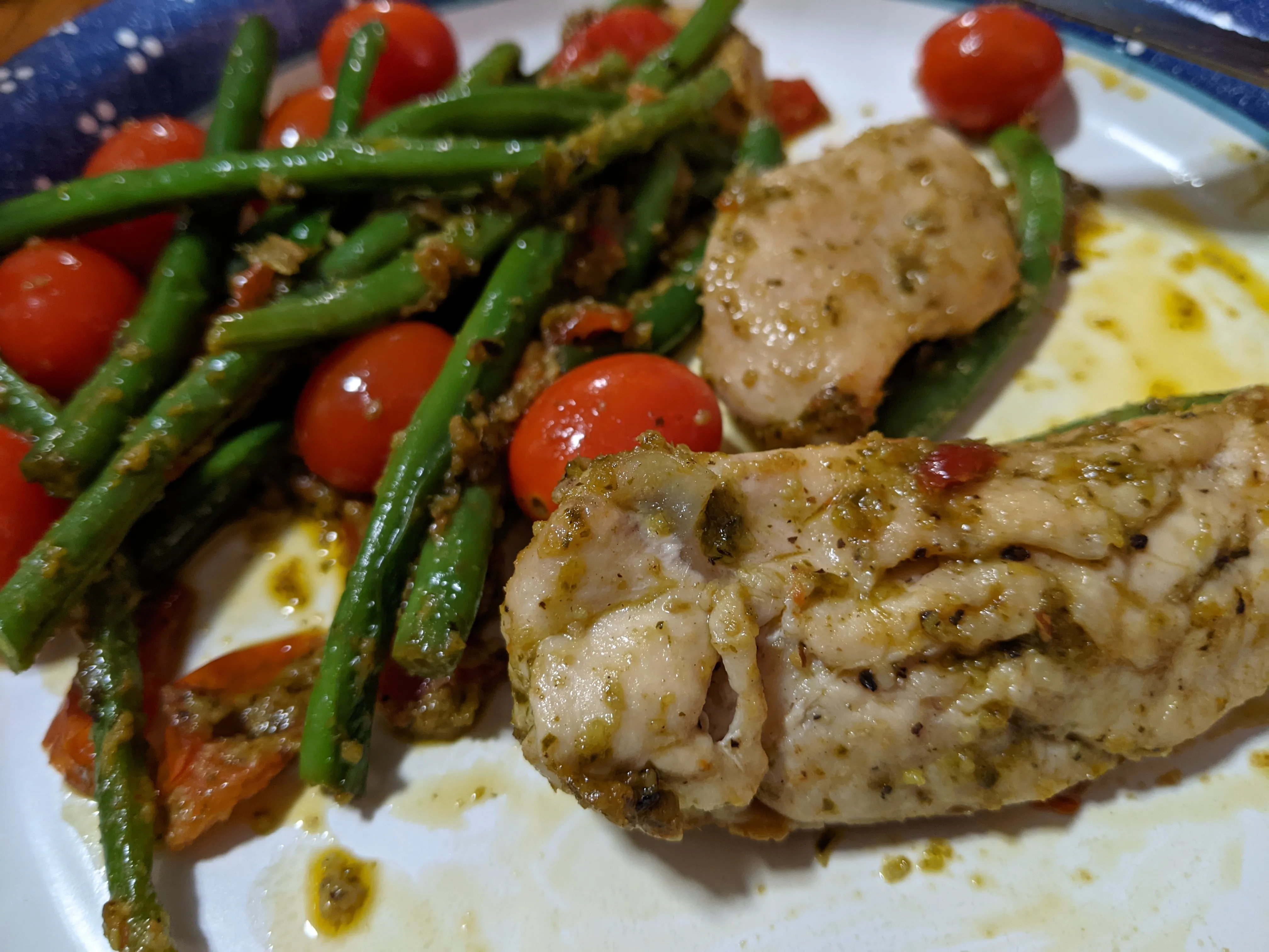 One Pan Pesto Chicken and Veggies