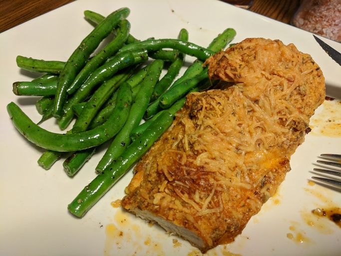 close up view of Paprika Parmesan Chicken